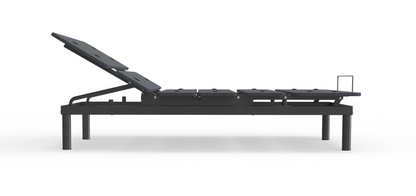 Black adjustable bed on a white background